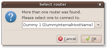 Select router dialog